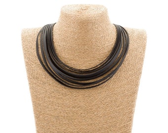 Carter Layered Recycled Rubber Necklace | Handmade Vegan Inner Tube Jewelry