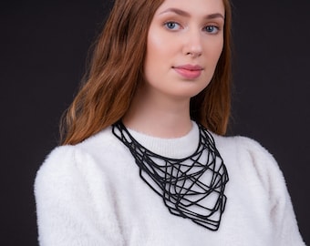 Orion Upcycle Statement Necklace | Inner tube Bold necklace | Vegan Handmade Necklace