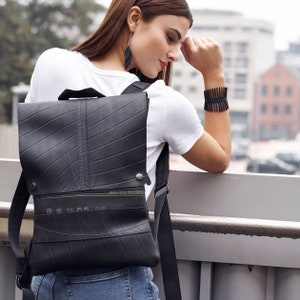 Slimline, Stylish and Urband Vegan Inner Tube Backpack - Non leather and water proof backpack - City