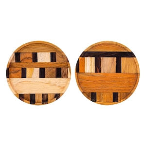Upcycled End Grain Wooden Coasters (Set of 4) | eco Friendly Coasters | Wood Anniversary Gift