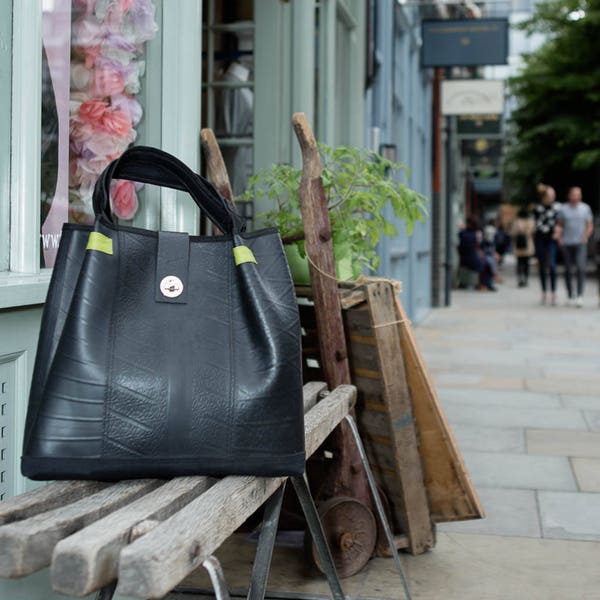 Spacious Vegan Tote - Inner Tube Non Leather Tote