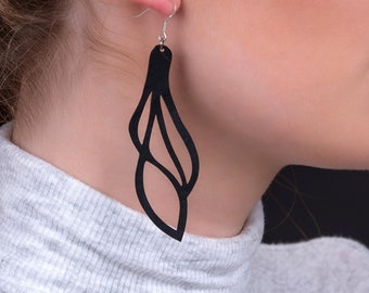 Vine Lightweight Inner Tube Earrings | Elegant Upcycled Dangle Earrings | Eco Vegan Earrings