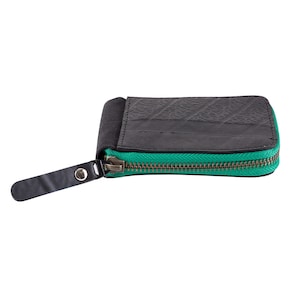 Zip Around Inner Tube Wallet con compartimento para monedas, regalo ecológico, monedero de monedas veganas, regalo de upcycling para el hombre