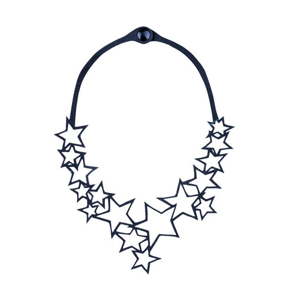 Upcycled Rubber Star Necklace | Handmade Vegan Statement Jewelry