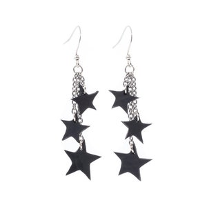 Stars Eco Friendly Earrings | Upcycled Star Dangle Earrings | Eco vegan Earrings