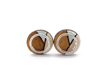 Conture Eco Luxury Wood Stud Earrings (4 Colours available) | Upcycled Elegant Stud