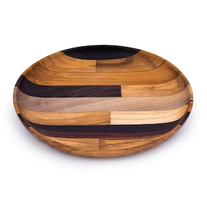 Fruteros artesanales de madera de veta final reciclada (2 diseños y 2 tamaños disponibles) / Fruteros de madera noble / Ensaladera de madera recuperada hecha a mano