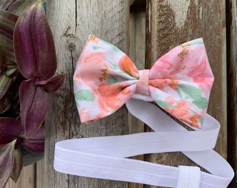 Hearing Aid/Cochlear Cotton Butterfly Bow Headband Florals/Prints