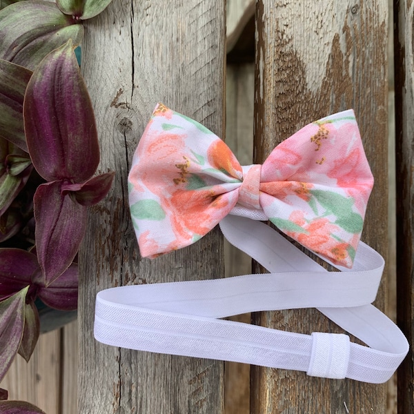 Hearing Aid/Cochlear Cotton Butterfly Bow Headband Florals/Prints