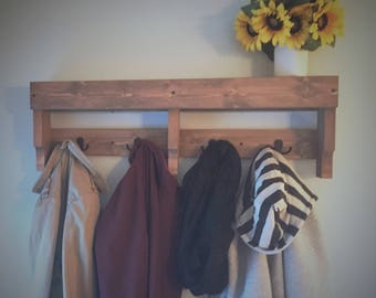 Pallet Coat Rack / Entryway Organizer / Rustic Coat Rack / Mudroom Shelf