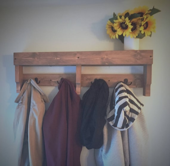 Pallet Coat Rack Entryway Organizer Rustic Coat Rack Mudroom Shelf Etsy