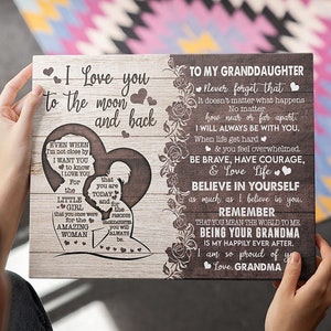 To My Granddaughter Never Forget That Poster/Canvas, I Love You To The Moon and Back Special gift for your granddaughter