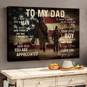 Für meinen Vater Jagd Poster, Leinwand Geschenk für Papa vom Sohn, Vater und Sohn Wanddekoration, Leinwand für Papa, Vatertagsgeschenk vom Sohn