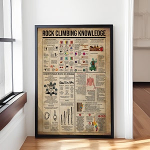 Rock Klettern Wissen Vertikales Poster, Poster Für Die Kletterliebhaber, Wanddekor Poster Kein Rahmen