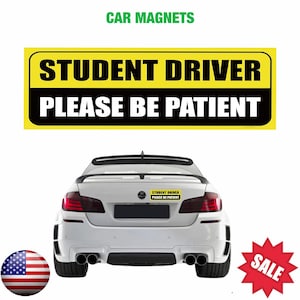 Student Driver Magnet – Reflective Weatherproof Car Sign – Safety Magnet for New Drivers – Custom Vinyl Magnetic Bumper Sign - Car Magnets