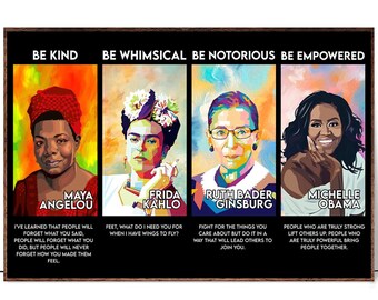 Be Kind Be Whimsical Be Notorrious Be Empowered, Feminist, Empowered Women, Feminist Wall Art, Feminist Art, Feminist Print