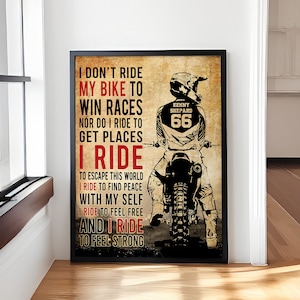 Motocross Name & Nummer personalisiertes Poster / Leinwand, Dirt Bike Geschenk, Dirt Biker Art, Motorrad Druck