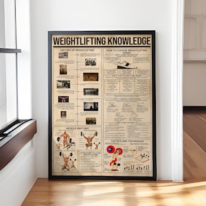 Vintage Sport - Gewichtheben Wissensposter, Wissensposter Vintage Poster Wandkunst, Home Decor