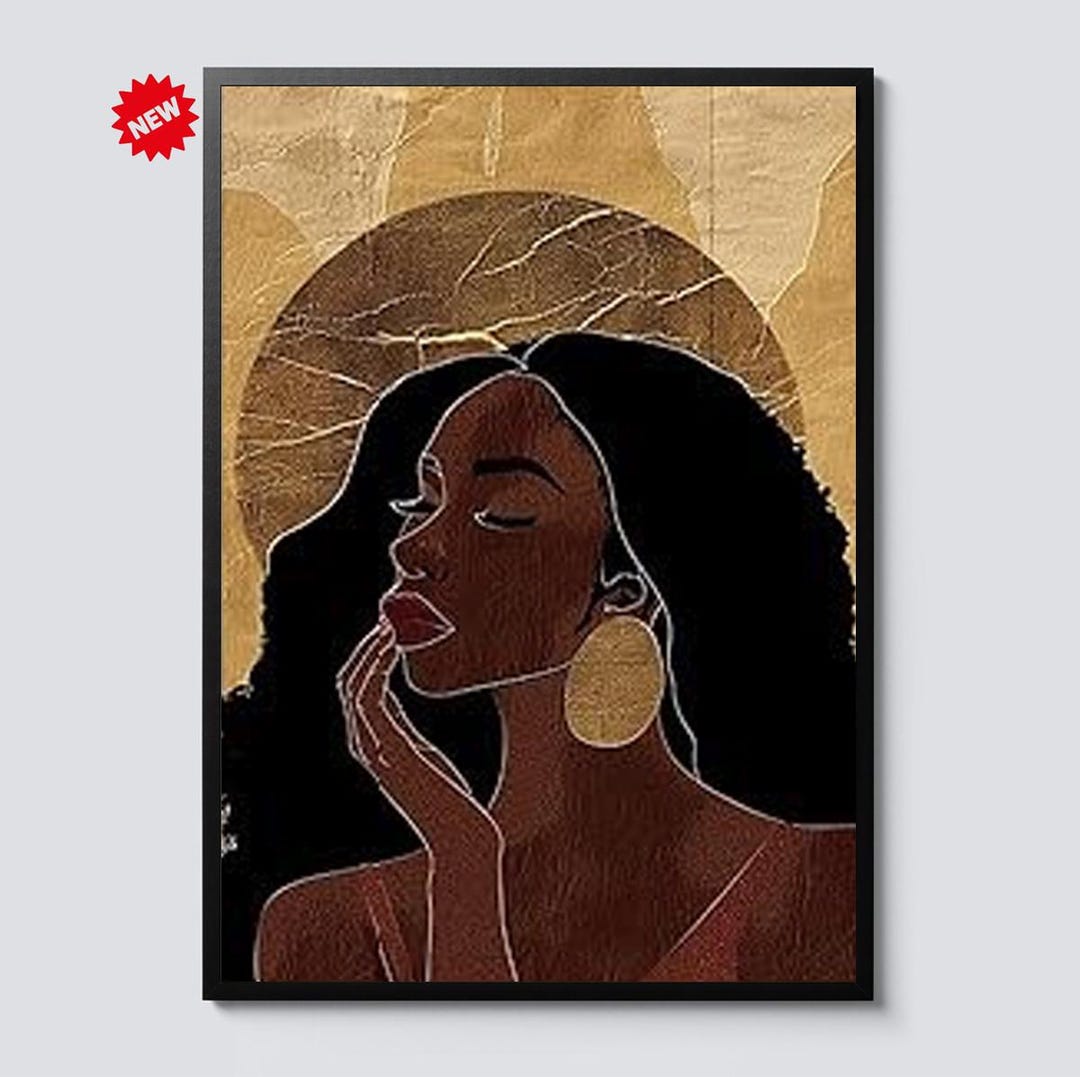 Black Girl Canvas Print Black Woman Poster African Minimalist Wall Art ...