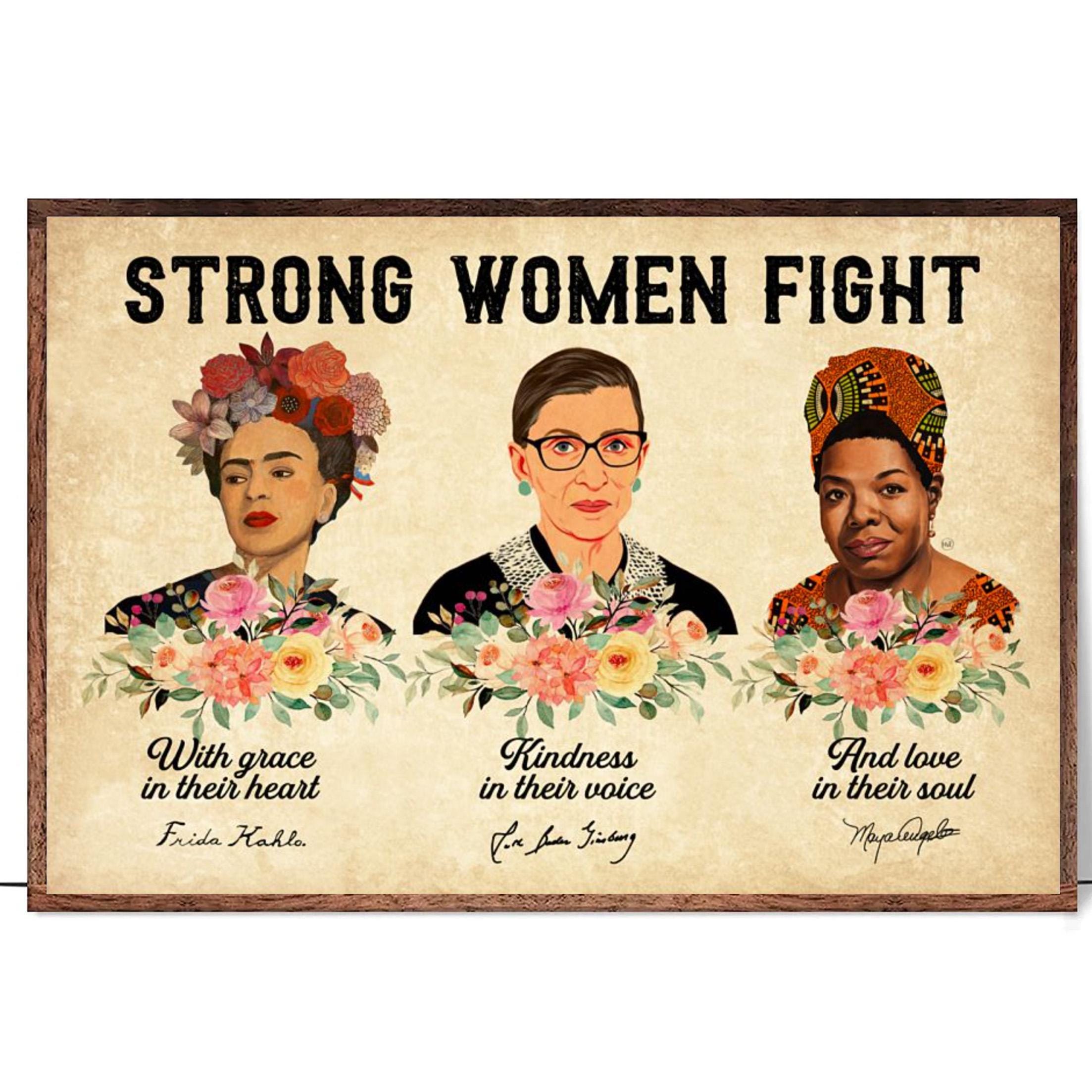 Strong Women Fight Horizontal Poster, Grace, Kindness, Love