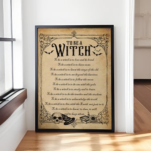 To Be A Witch List Wicked Poster, Halloween Poster, Witch Wall Art Decor, Magic Witch Poster, Witchcraft Poster, Witch Gift