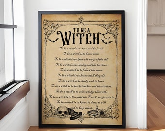To Be A Witch List Wicked Poster, Halloween Poster, Witch Wall Art Decor, Magic Witch Poster, Witchcraft Poster, Witch Gift