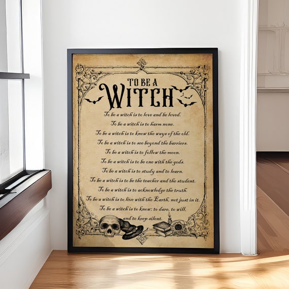 To Be A Witch List Wicked Poster, Halloween Poster, Witch Wall Art Decor, Magic Witch Poster, Witchcraft Poster, Witch Gift