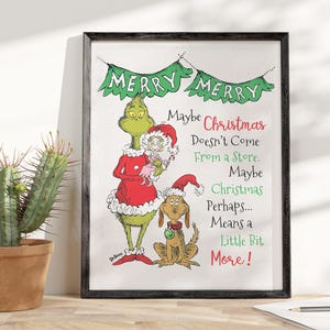 Vielleicht Weihnachtsposter, Geschenk für Grinch-Liebhaber, Grinch Poster, Weihnachtstag Dekor, Geburtstagsgeschenk, kein Rahmen, Einzigartiges Geschenk für Weihnachten 2024