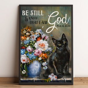 Be Still And Know That I Am God Psalm 46:10 Canvas/Poster, Jesus Wall Art Home Decor, Gift For Christians