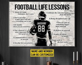 Football Super Bowl Stars Poster - 12x18 Inch Unframed Canvas Print, Inspirational Sports Wall Art For Men