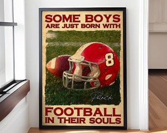 Personalized Football Poster, Custom Name & Appearance, Football Gift, Gifts For Football Players, Sport Gifts For Son, Football Lover Gifts