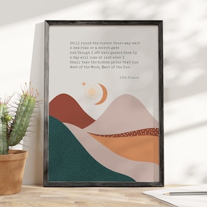 Citazione di J.R.R. Tolkien - Ferita ancora, l'angolo potrebbe aspettare, stampa artistica, citazione da un libro di letteratura, ispirazione, regalo di inaugurazione della casa