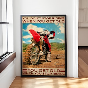 Personalized Motocross Poster, Canvas with custom Name & Number, Vintage Style, Dirt Bike Gifts