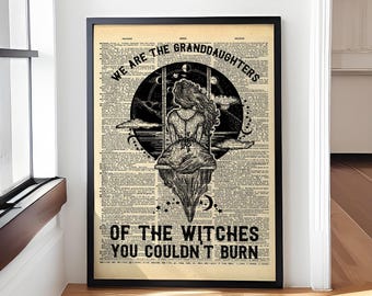 Póster "Somos las nietas de las brujas": arte mural feminista de brujas, impresión vertical mística para decoración y regalos de brujería.