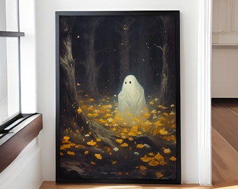 Ghost Holding A Candle Art Poster Print Halloween Decor for - Etsy