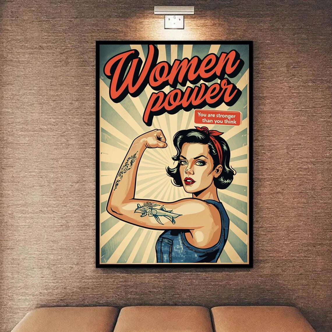 Women Empowerment Poster Vintage Feminist Wall Art Retro Rosie Style ...