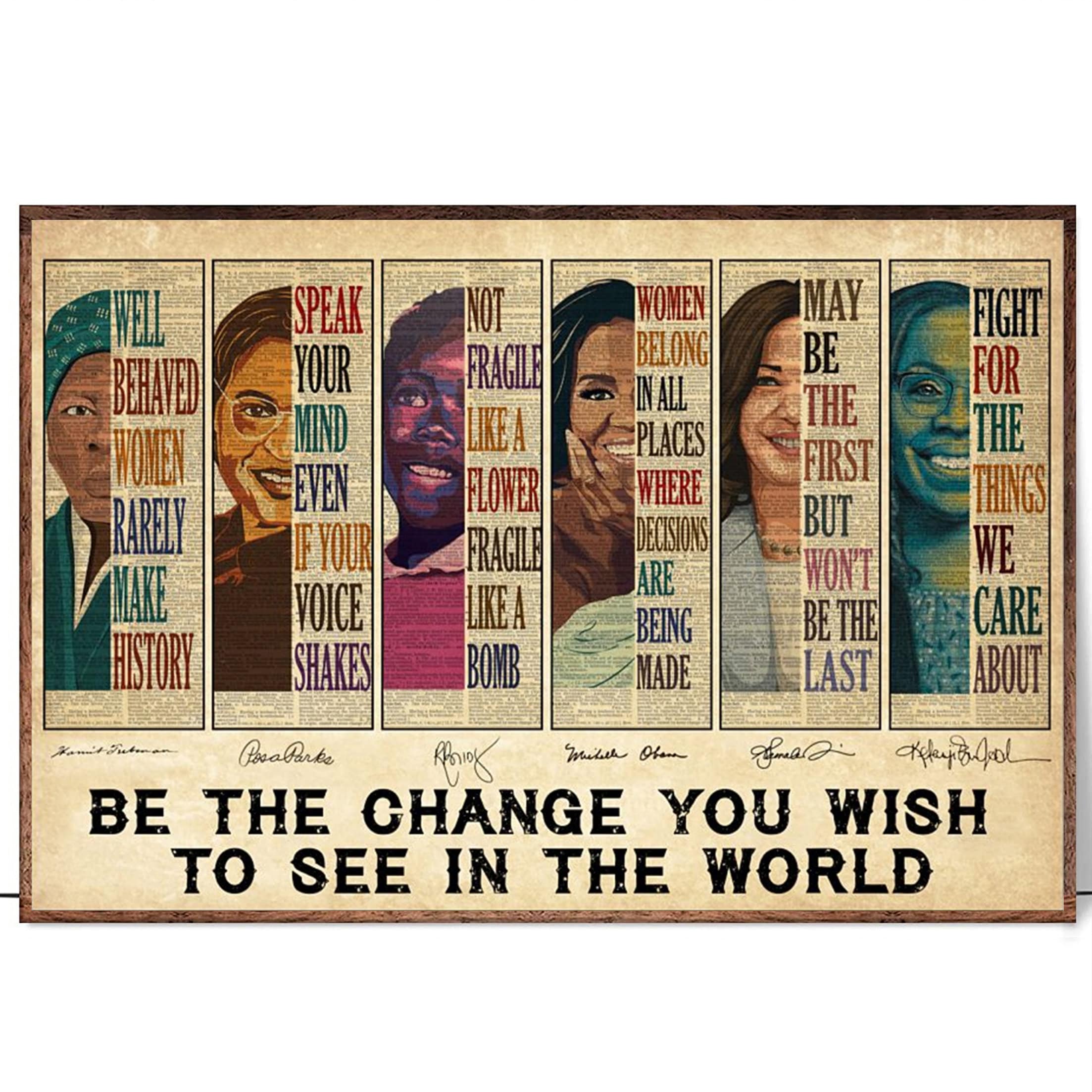 Buy Be the Change You Wish to See in the World Poster, Black Women in  History, Vintage With Women Names in History Poster, Kamala Harris, RBG  Online in India - Etsy, image size:2206x2206