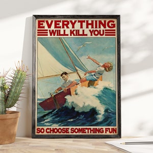 Love Beach - alles wird dich umbringen, so wähle etwas Lustiges Poster, Segeln Lustiges Paar