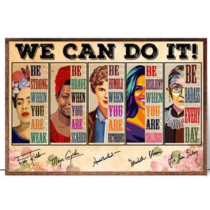 We Can Do It Poster - Feministischer Druck, Ermächtigung von Frauen, Starke Frauen Vintage, Frauen sprechen für die Rechte der Frauen