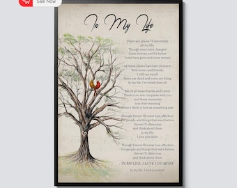 Cardinal Couple In My Life I Love You More Canvas Print Romantic Love Song Lyrics Wall Art Gift for Couples, Beatles Lyrics Gift, Love Song