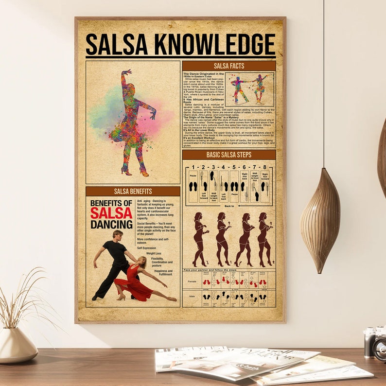 Salsa Knowledge – Benefits of Salsa Dancing Poster, Knowledge Poster ...