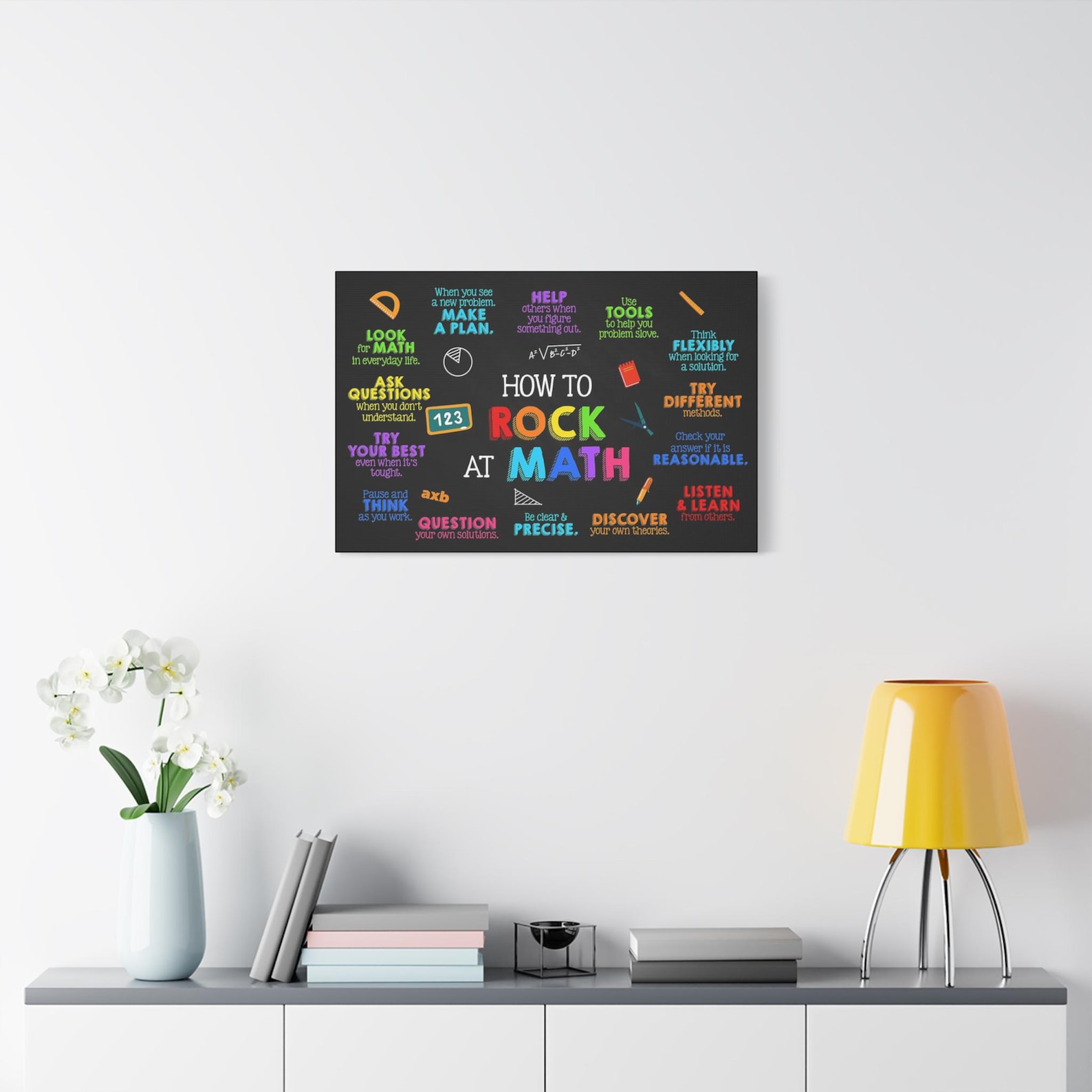 How to Rock at Math Poster, Math Classroom Decor for Middle High School ...