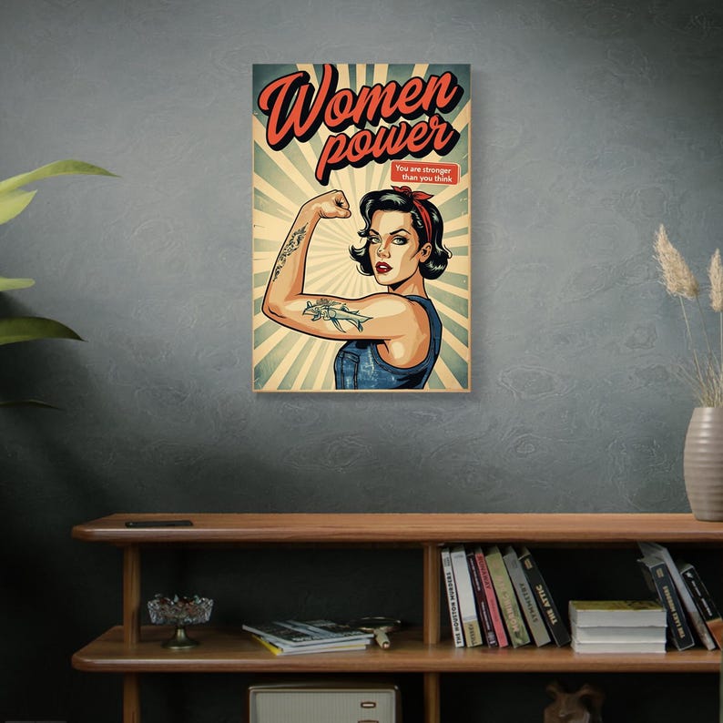 Women Empowerment Poster Vintage Feminist Wall Art Retro Rosie Style ...