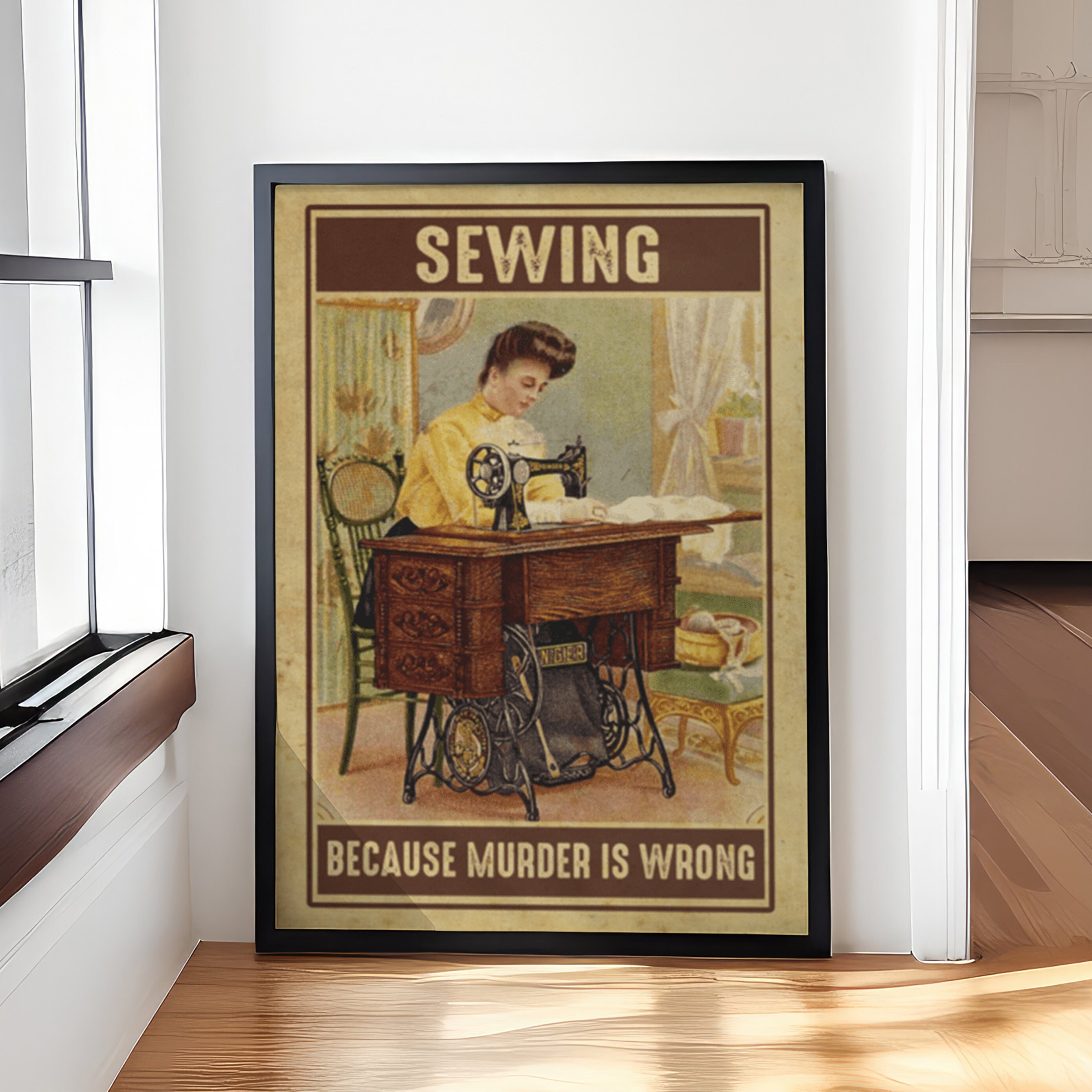 Retro Metallschild „Quilting Because Murder Is Wrong“ – 20,3 X 30,5 Cm, Aluminium, Für Wanddekoration