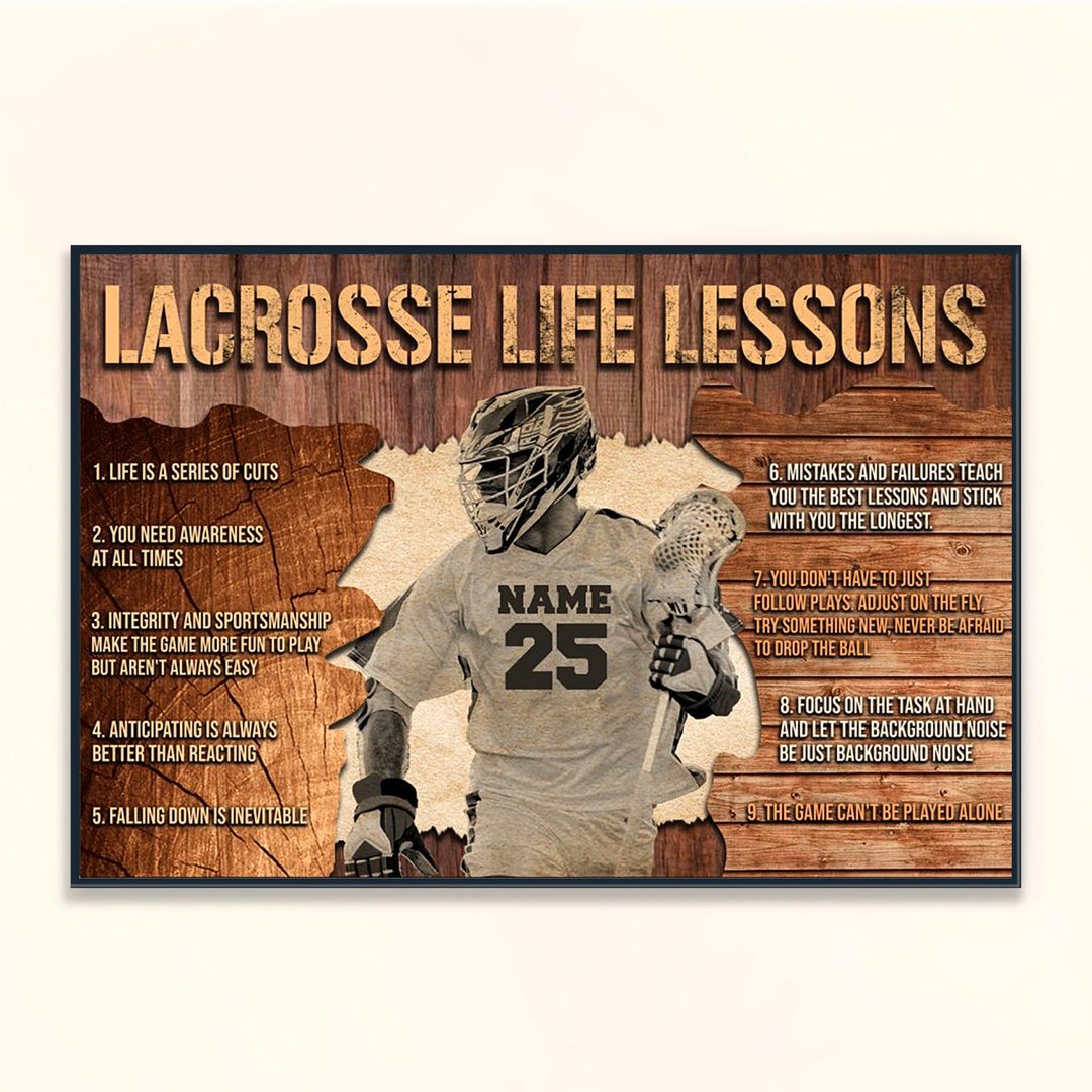 Personalized Lacrosse Life Lessons Poster, Lacrosse Lover Gift, Gift