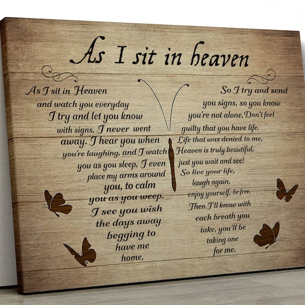 As I Sit in Heaven Butterfly Svg - Etsy