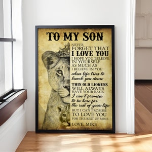 To My Son - Never Forget That I Love You Poster/Canvas - Family Wall Art,  Graduation Gift