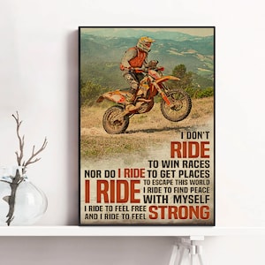 Motorcycle Don&#39;t Ride To Win Races Poster, Motocross poster, Dirt Biker Art, Motorbike Print, Motorcycle Gift