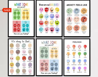 Feeling Emotions Lernposter – Emotionales Lernposter für Kinder – Vorschule, Klassenzimmer, Kinderzimmer, Hausschule