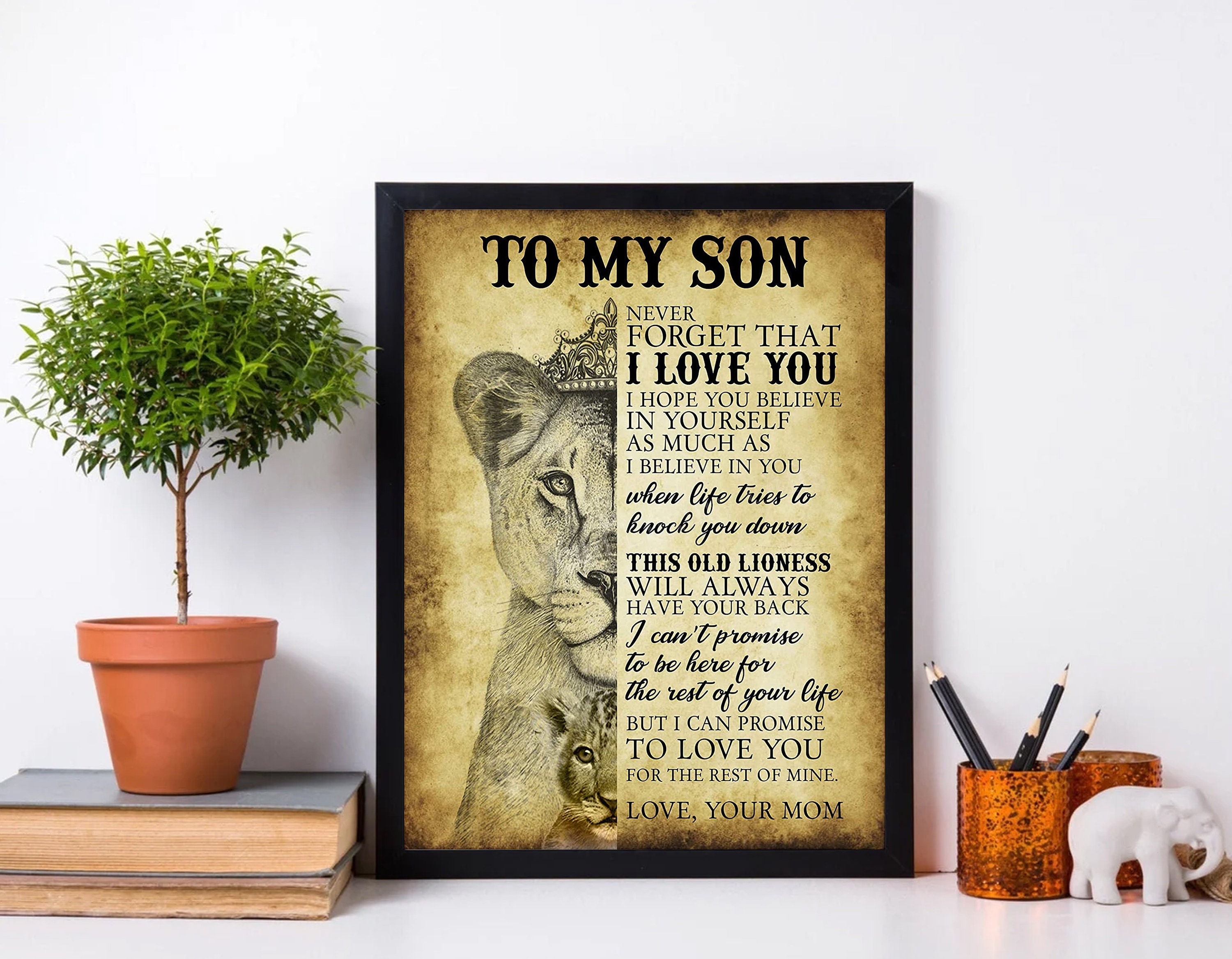 Targa In Metallo Con Frase Ispirazionale "To My Son Never Forget That I Love You" - 30,5x40,6 Cm - Arredo Giardino E Casa